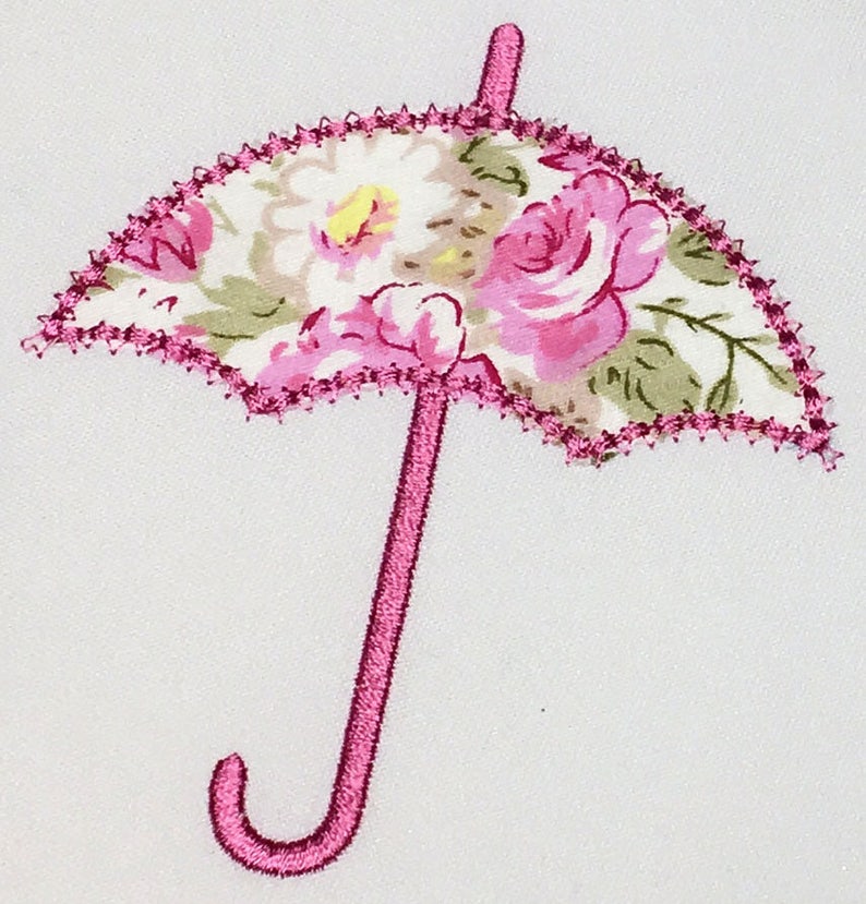 Umbrella Applique Machine Embroidery Design 3 sizes 4x4 5x7 Etsy