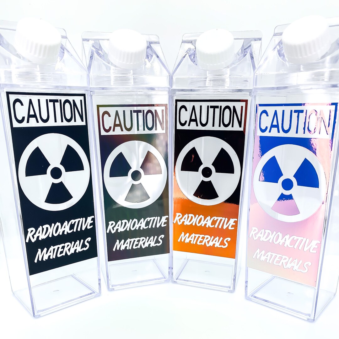 Caution Radioactive Materials Label Milk Carton Water Bottle Etsy 日本