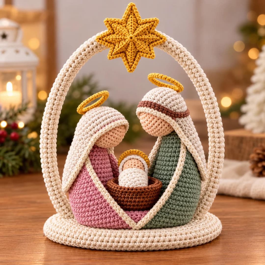 Simple Nativity Pattern Crochet Nativity Scene Pattern PDF, Holy Family Amigurumi, Mary Joseph ...