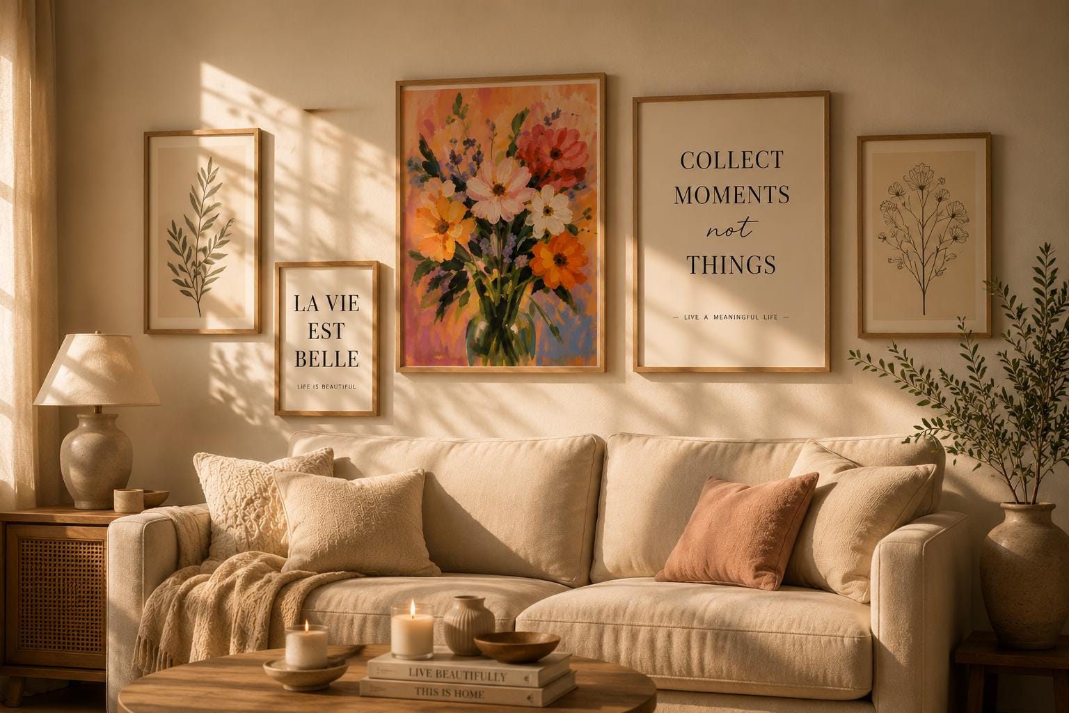Vintage Floral Bouquet Wall Art Print | Romantic Botanical Painting ...