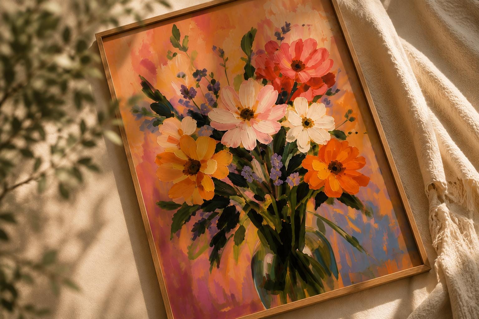 Vintage Floral Bouquet Wall Art Print | Romantic Botanical Painting ...