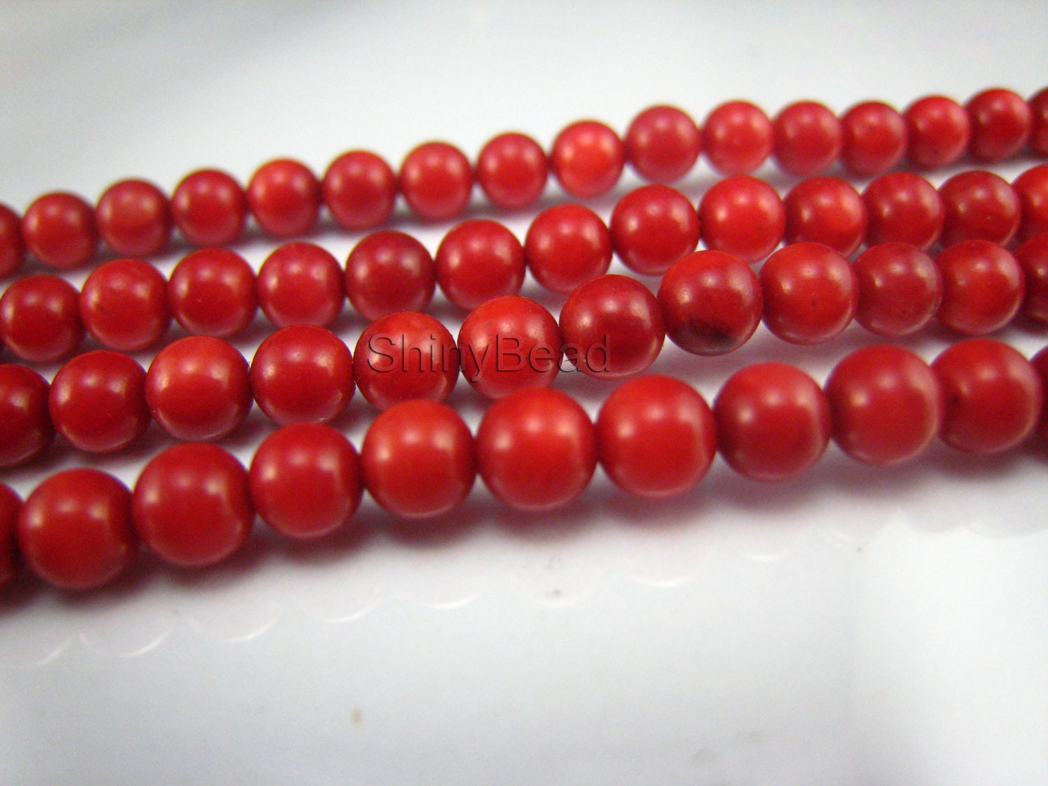 Rojo Bamb Coral Peque as Cuentas Coral Rojo Suave Perla Redonda 4mm 