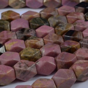 rhodonite faceted nuggets 18x13mm 15 inch image 2