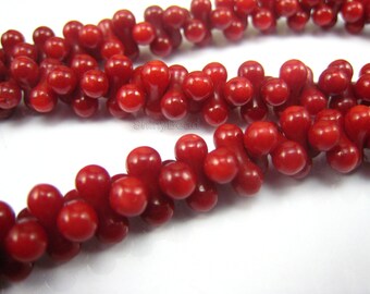 red coral bone bead 9mm 15 inch strand