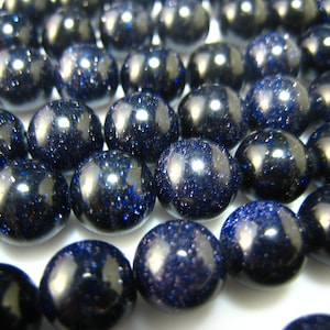 stone bead,blue sandstone 8mm,15 inch image 1