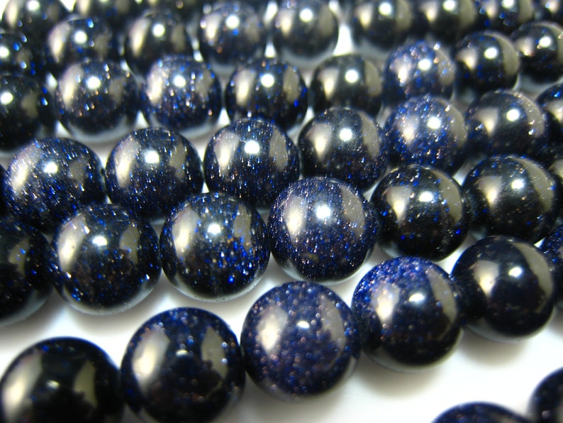 stone bead,blue sandstone 8mm,15 inch image 1