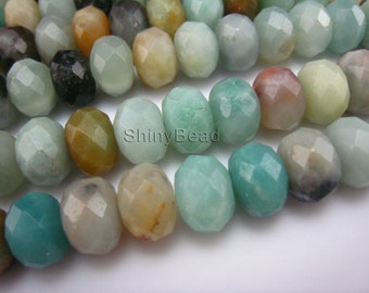 stone bead,Chinese amazonite,faceted 10x6mm,15 inch