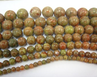 Autumn jasper round beads 10mm 15 inch strand