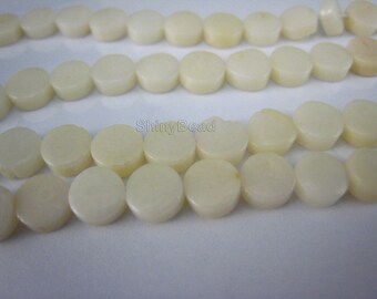 white coral coin bead 6mm 15 inches strand