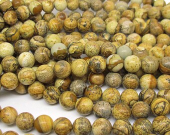 picture jasper round bead 10mm 15 inch strand