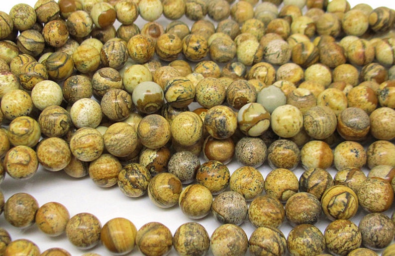 picture jasper round bead 10mm 15 inch strand image 1