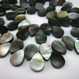 black lip shell flat teardrop beads 14x10mm 28 beads image 2