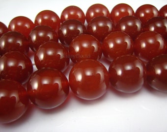 kamień koralik, Carnelian okrągły 18mm, 15 cali