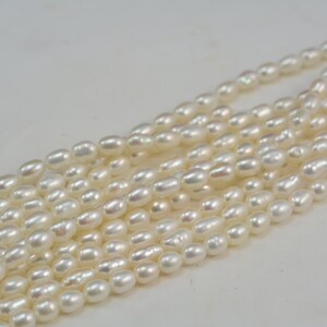 fresh water pearl, rice beads,5-4mm beads,13.5 inch white pearl,ivy pearl,small pearl,luster pearl image 5