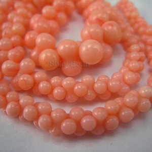 ピンクコーラルグラデーションボーンビーズ 17.5 インチストランド