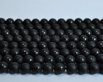 high quality Black Onyx  round 6mm 15.5 inch strand