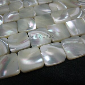 MOP square bead 12x12mm 15inch strand