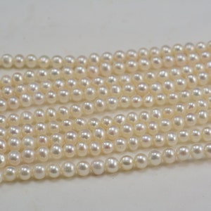 fresh water pearl,near round beads,6-5mm beads,15 inchwhite pearl,ivy pearl,small pearl,luster pearl image 2