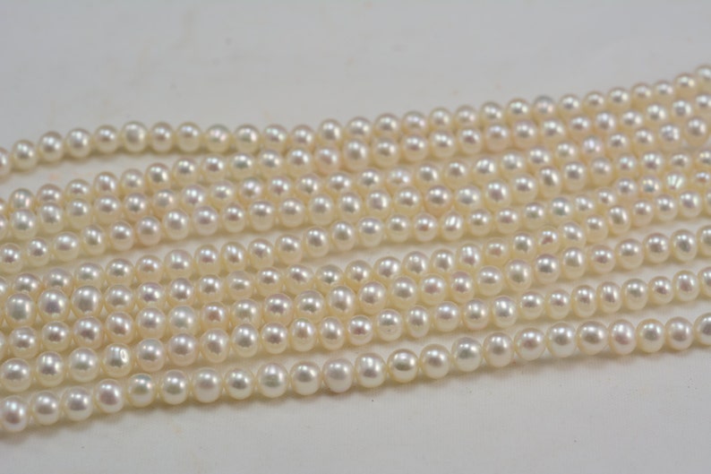 fresh water pearl,near round beads,6-5mm beads,15 inchwhite pearl,ivy pearl,small pearl,luster pearl image 2