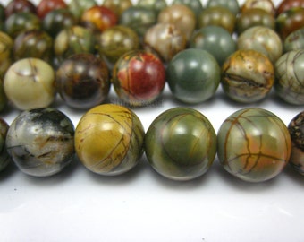 picasso jasper round bead 12mm 15 inch strand