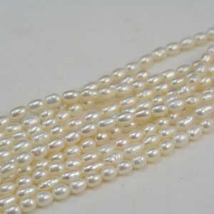 fresh water pearl, rice beads,5-4mm beads,13.5 inch white pearl,ivy pearl,small pearl,luster pearl image 4