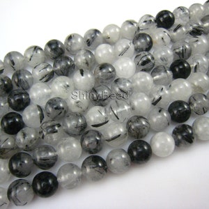 rutilated quartz round beads 10mm,15inch