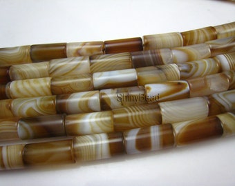 stone bead,sardonyx,tube 16x8mm,8 inch