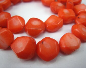 red coral heishi bead 12mm15 inch strand