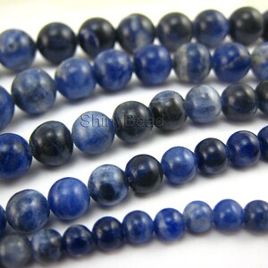 sodalite round bead 8mm 15 inch strand image 1