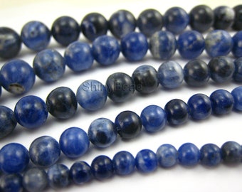 sodalite round bead 4mm 15 inch strand