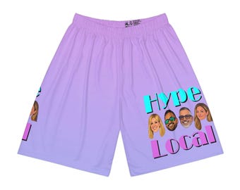Hype Lokale Gesichter Sport Shorts | Lavendel All-Over-Print