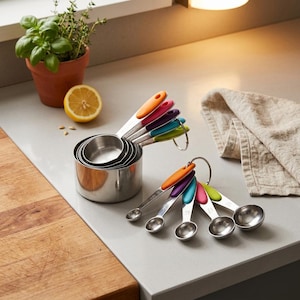 Mätkopp och skedsset, rostfritt stål, 10-delars bakverktyg