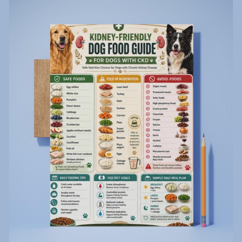 Curated visual reference: Visual Reference: Kidney Friendly Dog Food List Printable Pdf Dog Kidney Disease