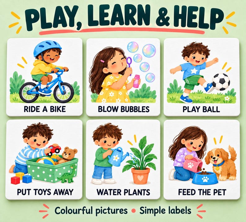150 Daily Routine Cards for Kids, Printable Visual Schedule, Morning ...