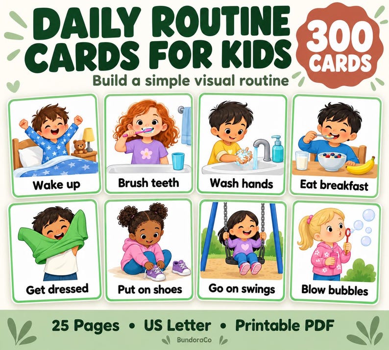 300 cartes de routine quotidienne pour les tout-petits, emploi du temps ...