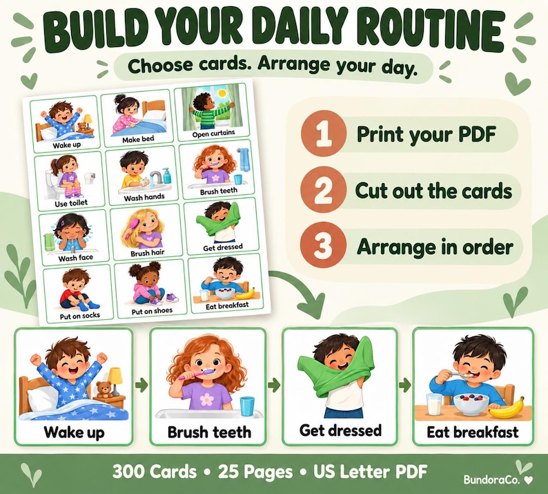 300 cartes de routine quotidienne pour les tout-petits, emploi du temps ...