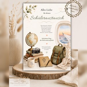 Glückwunschkarte Schüleraustausch | Abschiedskarte High School Jahr | Boho Klappkarte DIN A6 | Geschenk Austauschjahr Ausland
