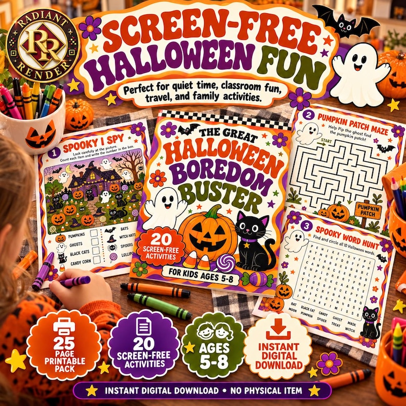 Livre d'activités d'Halloween pour les enfants de 5 à 8 ans, 20 jeux à ...