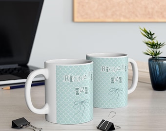 Happy Father's Day ceramic mug with editable name. Available in 11oz and 15oz. Perfect personalized gift for your amazing Dad!