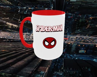 Spider-Man Ceramic Mug, Superhero Design, Multiple Colors, Gift for Dad/Son/Husband, 11oz 15oz