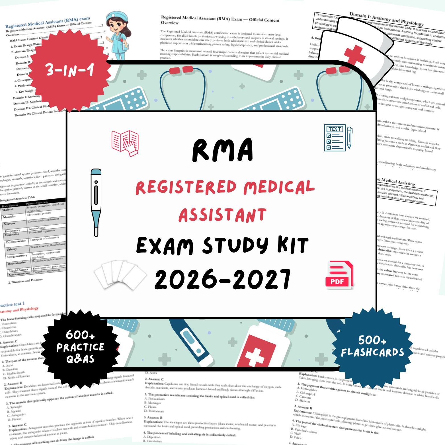RMA Exam Study Kit 2026 | Registered Medical Assistant Exam Study Guide ...