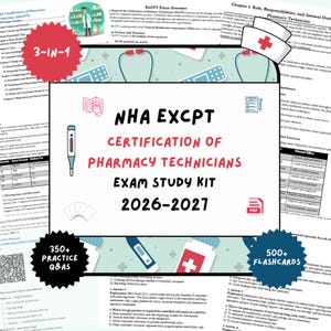 EXCPT Studiemateriaal 2026 | Test voor apothekersassistentenopleiding | Apothekersassistent EXCPT | NHA Apothekersassistent | EXCPT Examen | Aantekeningen voor apothekersassistenten