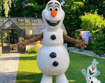 Snowman Mascot Costume, Professional Snow Man Character Suit for Events, Adult Winter Wonderland Outfit, Birthday Performer Costume Set