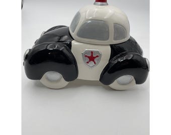 Vintage Police Car Beetle Police Car Cookie Jar With Lid Excellent Condition