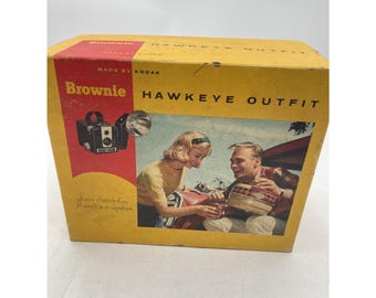 Vtg Kodak Brownie Hawkeye Outfit Camera w/Original Box w/Flash  Excellent Cond