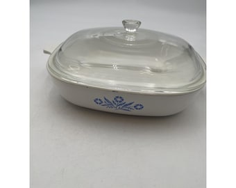 Corningware Blue Cornflower P-10-B Casserole Baking Dish With Lid