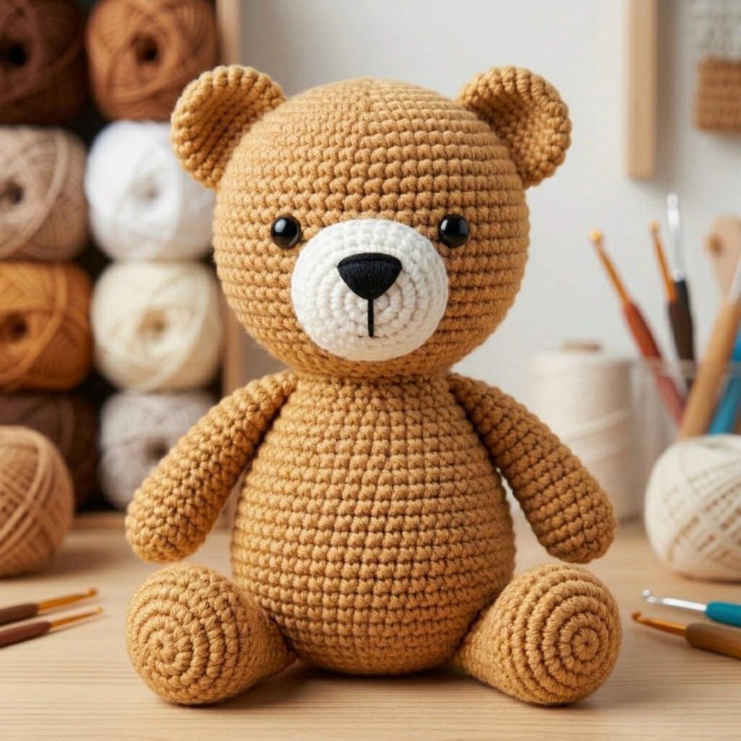 Beginner Crochet Teddy Bear Pattern | Amigurumi Plush Toy PDF - Etsy