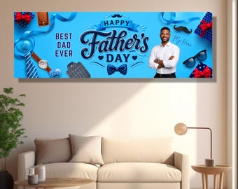 Printable Father's Day Banner Template Package - Set of 4 | Digital Customizable Father's Day Banner Template Package