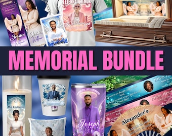 Memorial Designs MEGA Bundle: In Loving Memory Canva Design, Funeral Program, Hat Brim