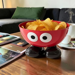 Ciotola per snack carina con piedini, ciotola per frutta di grande capacità, contenitore per caramelle kawaii per il piano della cucina, vassoio divertente per servire snack